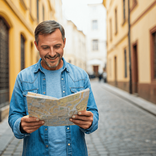 Adventurous learner exploring with a map